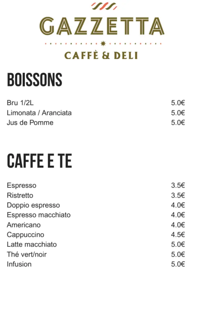 Boissons &amp; Caffe